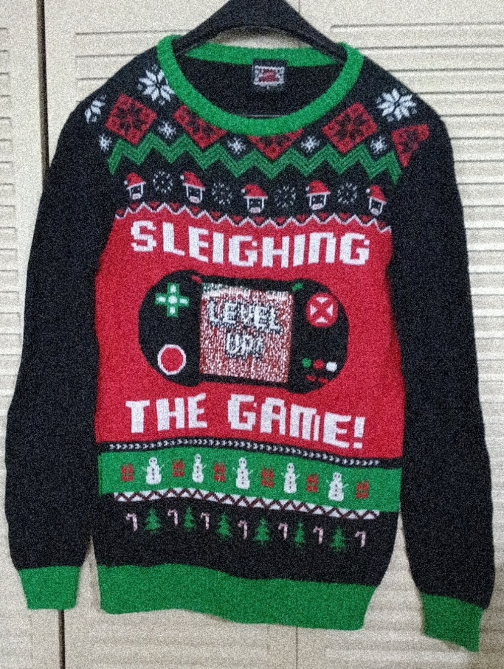 Red, Black & Green Holiday Gaming Sweater